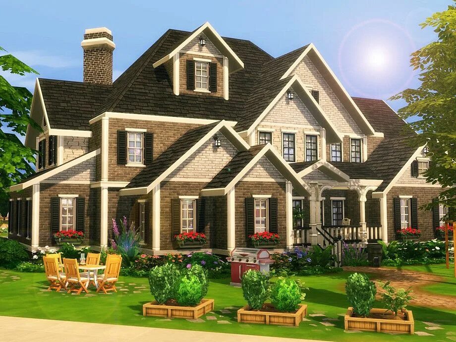 SIMS 4 Suburban House. Американский дом симс 4. SIMS 4 Suburban Family House. Американский семейный дом симс 4.