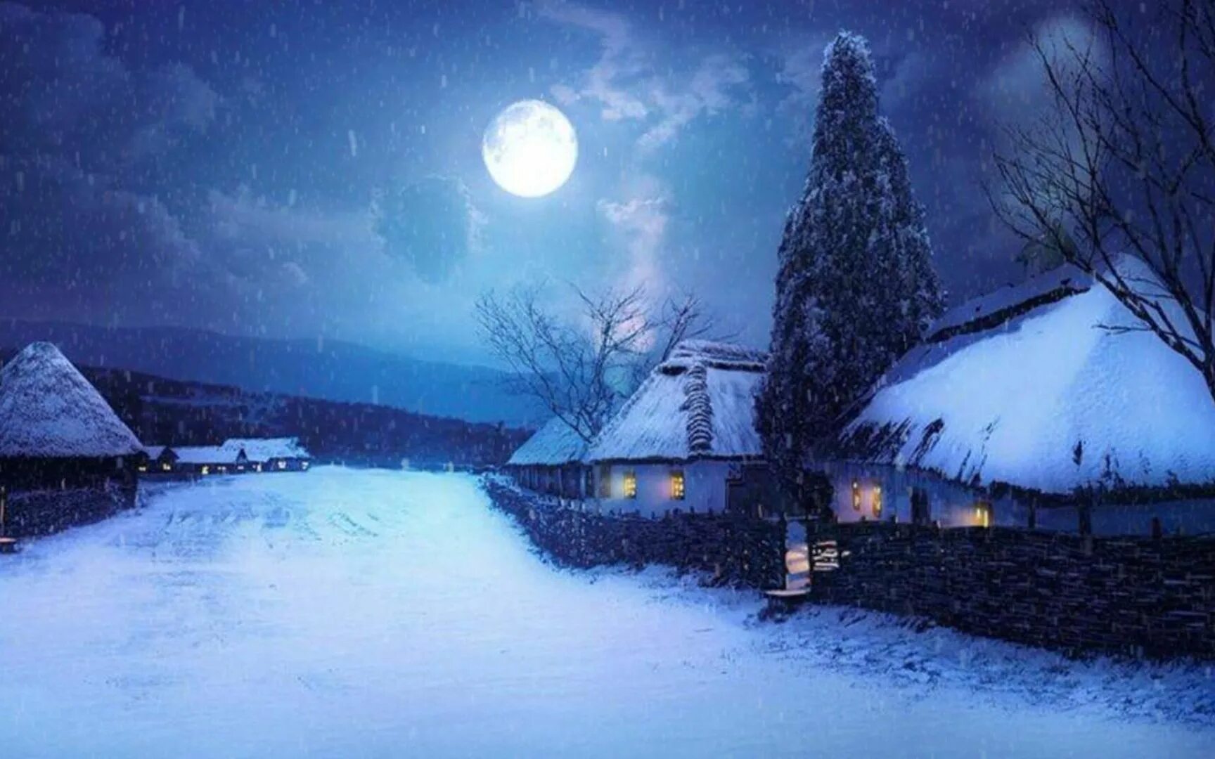Украинская хата зимой. Ночь перед Рождеством живопись. Зимний Хутор. Хата зимой ночью.