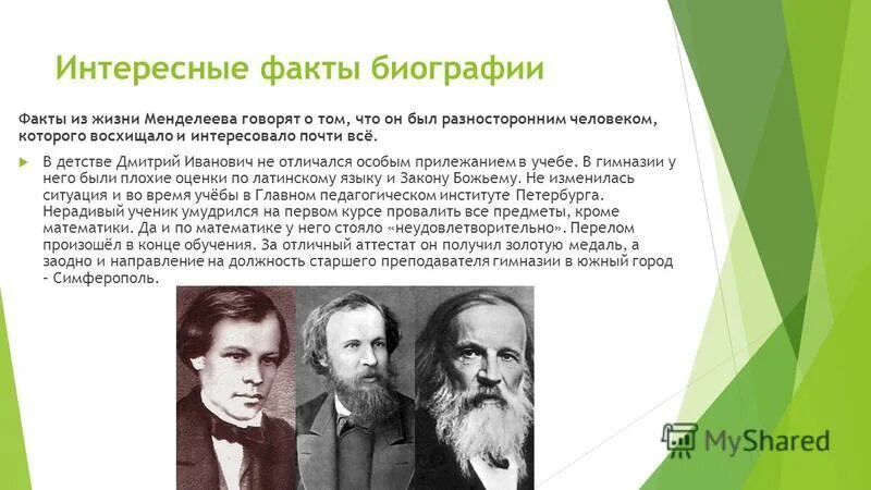 Жизнь и деятельность менделеева проект