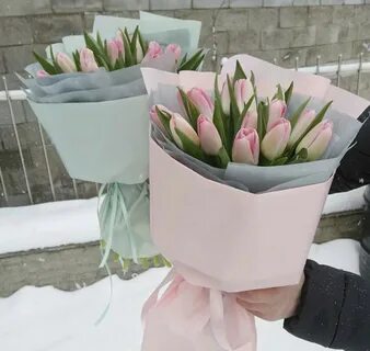 Красиво упаковать тюльпаны к 8