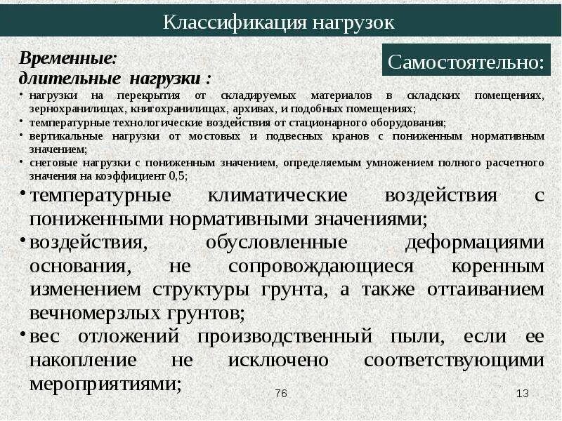 Классификация временных нагрузок. Временные нагрузки классификация. Временные длительные нагрузки. Классификация нагрузок ЖБК.