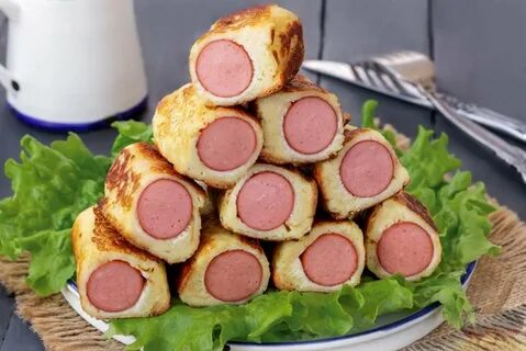 Сосиски в тостовом хлебе с сыром