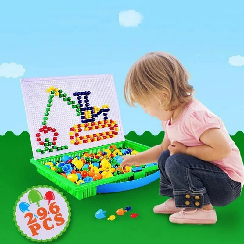 Интеллектуальный набор. Мозаика для детей мальчика. Конструктор с гвоздиками. Детский конструктор с гвоздиками. Мозаика для малыша 1 год.