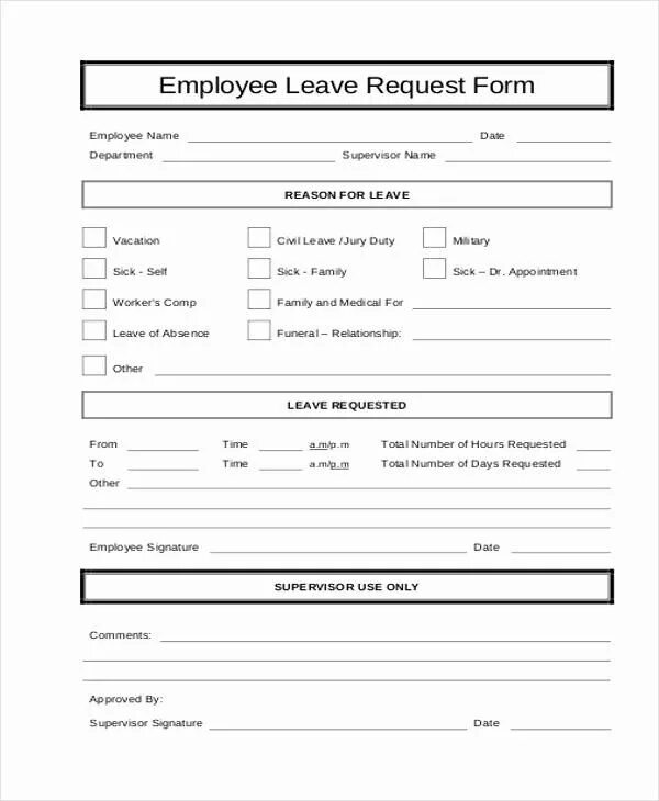 Reason for request. Leave request form. Leave forms. Example leave form. Sick leave Template.