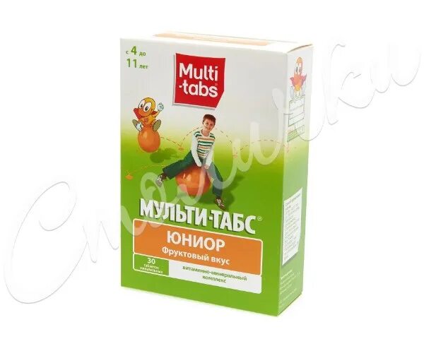 Жев. Мульти-табс юниор жев. Жев. Мульти-табс малыш малина/клубника таб. №30.