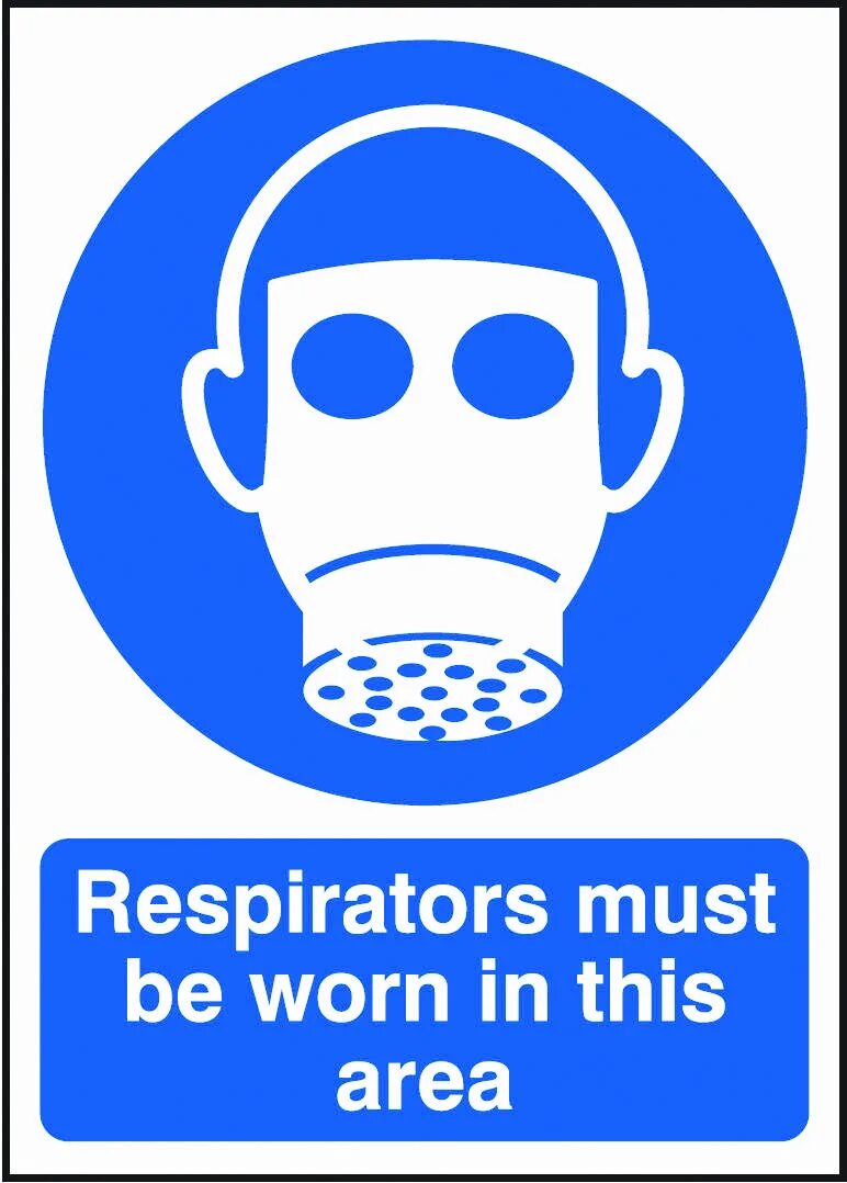 Can be worn. Wear Respirator знак. Respirator sign.