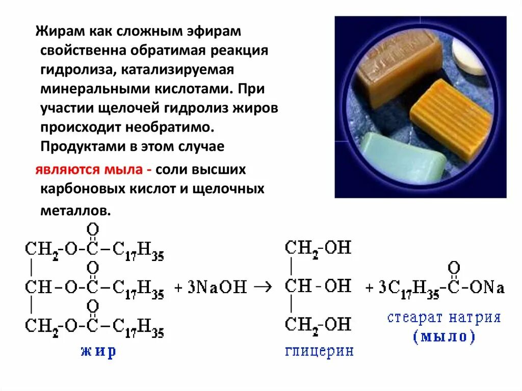 Гидролиз сложных жиров