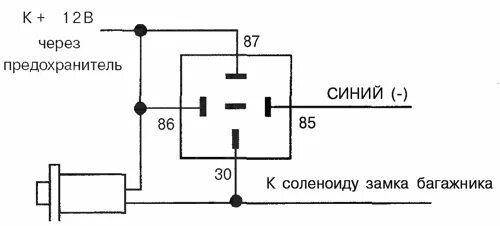 Багажник с кнопки ВАЗ 2115 схема. Схема подключения кнопки багажника 2115. Схема подключения кнопки открывания багажника ВАЗ 2115. Реле багажника ВАЗ 2110.