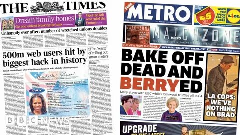 Newspaper headlines