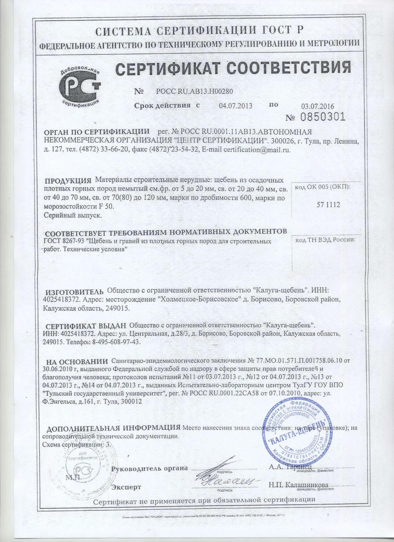 Что должно быть на сертификате