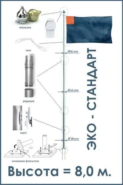Флагшток стандарт 9 метров алюминий н701. Конструкция флагштока. Конструкция мачты флагштока. Флагшток чертеж.