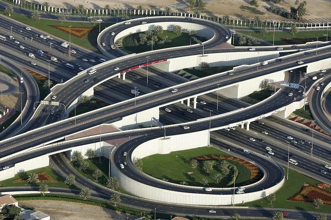 Проектная строительству дорог. Diverging Diamond Interchange. Проектирование дорог. Дорожное проектирование. Визуализация дорожных развязок.