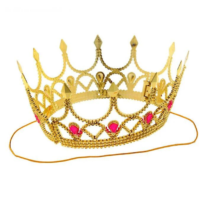 Венец королевы, золотистый. Корона игрушечная. Корона королевы. Корона пластиковая.