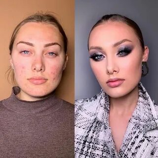 Девушка делала мейк а потом