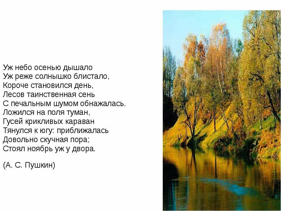 Текст стоит осенний день везде. Уж небо осенью дышало. Уж небо осенью дышало уж реже солнышко блистало. Лесов Таинственная сень с печальным шумом обнажалась. Уж реже солнышко блистало короче становился день.