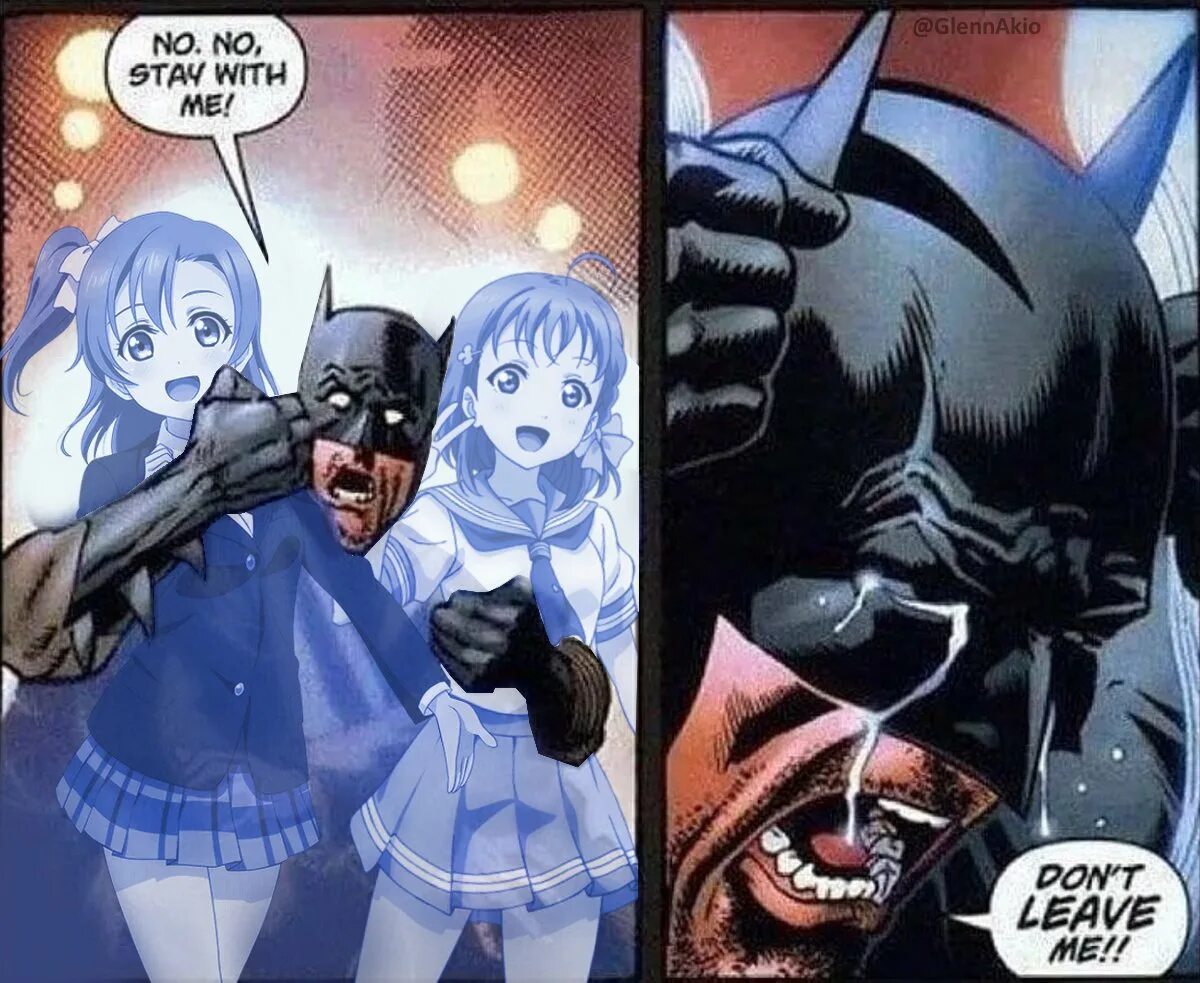 Batman don't leave me. No no stay with me Batman. Batman crying. Batman don't leave me meme.