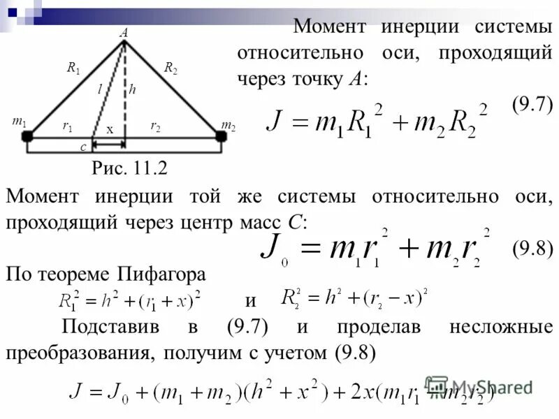 Момент через момент инерции. Осевой момент инерции ромба. момент инерции системы относительно оси. момент инерции треугольника. момент инерции ромба через диагонали.