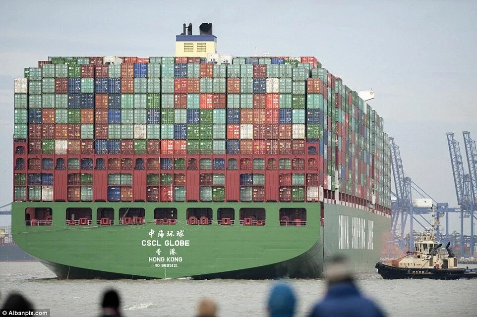Cscl. Cscl globe. cscl globe судно. контейнеровоз. огромный контейнеровоз.