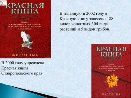 Животные занесенные в красную книгу ставропольского