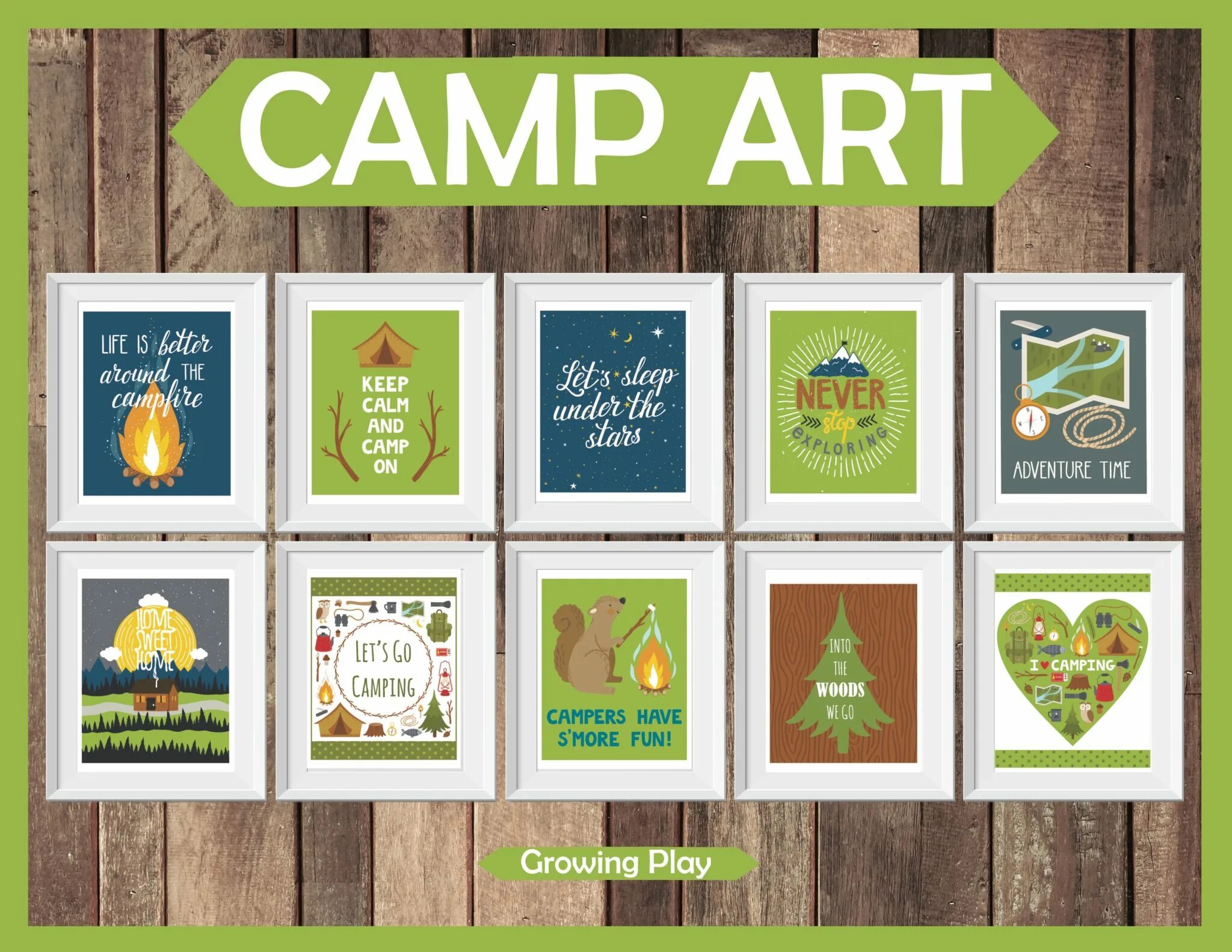 I love camping. Camping menu. Arts & Crafts Camp. Digital Camp. Camping Play.