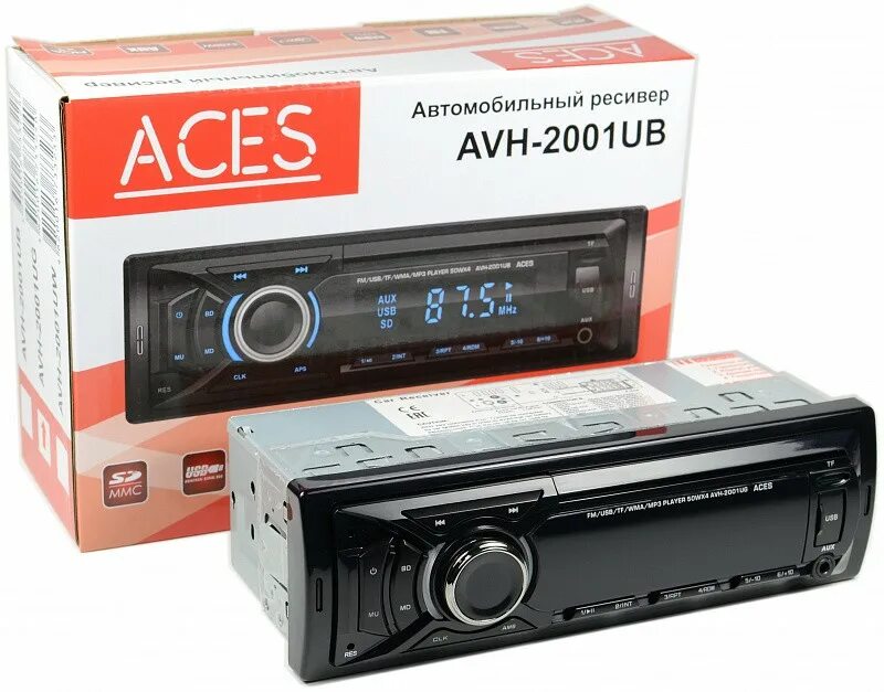 Автомагнитола Aces AVH-2001ug. Автомагнитола Aces AVH-2003ub. USB-ресивер Aces AVH-2001ug (mp3, USB, SD, aux, 1rca без привода 4х50 Вт (1din). Автомагнитола Aces AVH-1904ug. Магнитолы с сд