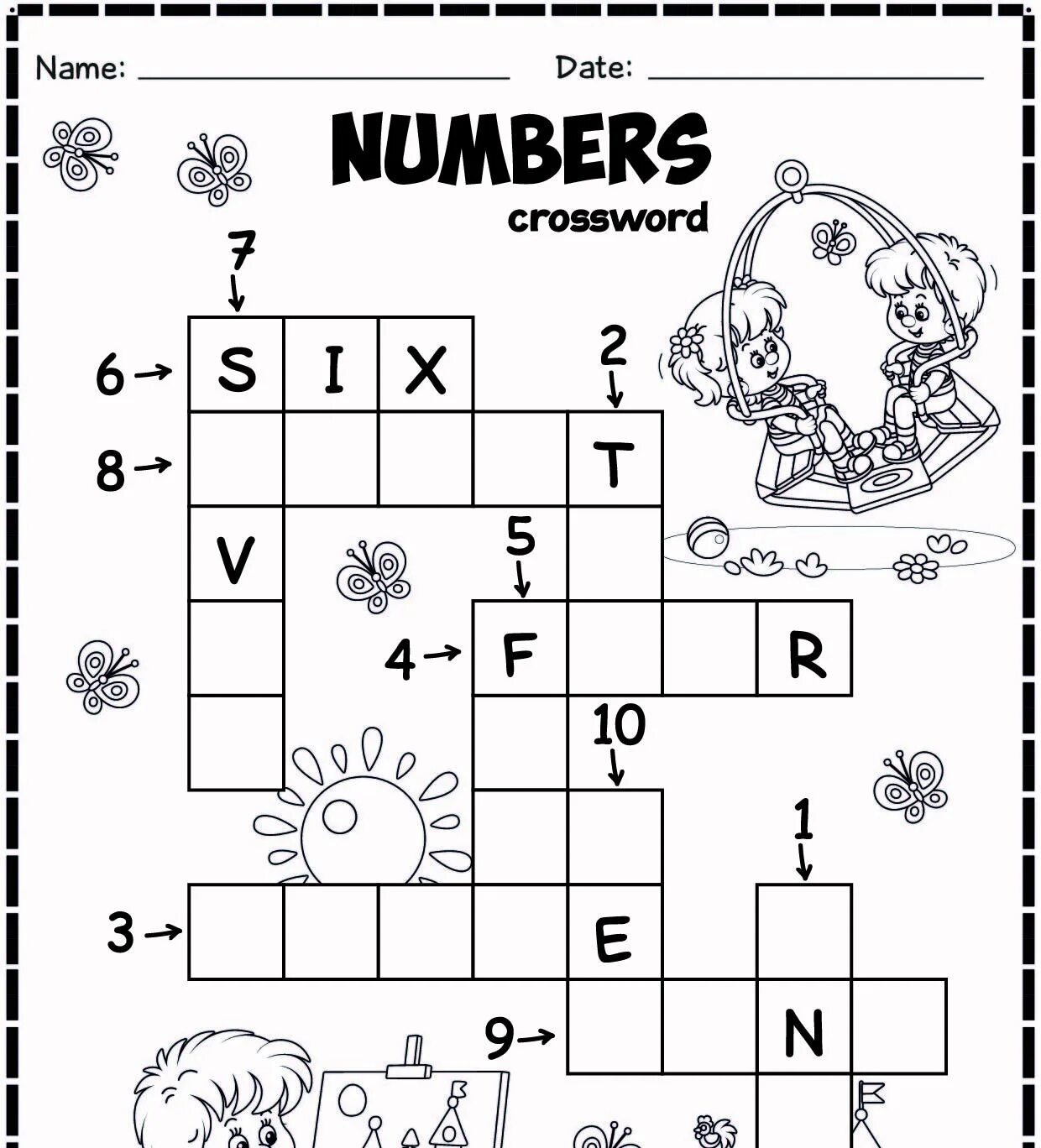 Кроссворд на числительные в английском языке. Numbers crossword for kids. Числовой кроссворд на английском. Кроссворд numbers. Кроссворд числа на английском.