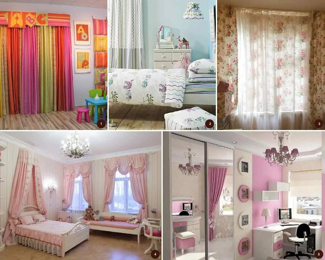 Hot Selling Luxury Korean Pink Rose Lace Ruffled Children's Curtain Princess, Cu