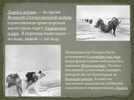 Дорога жизни во время великой