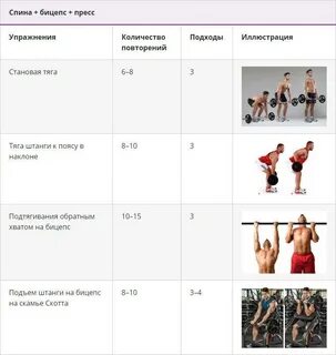 Бицепс гантели программа