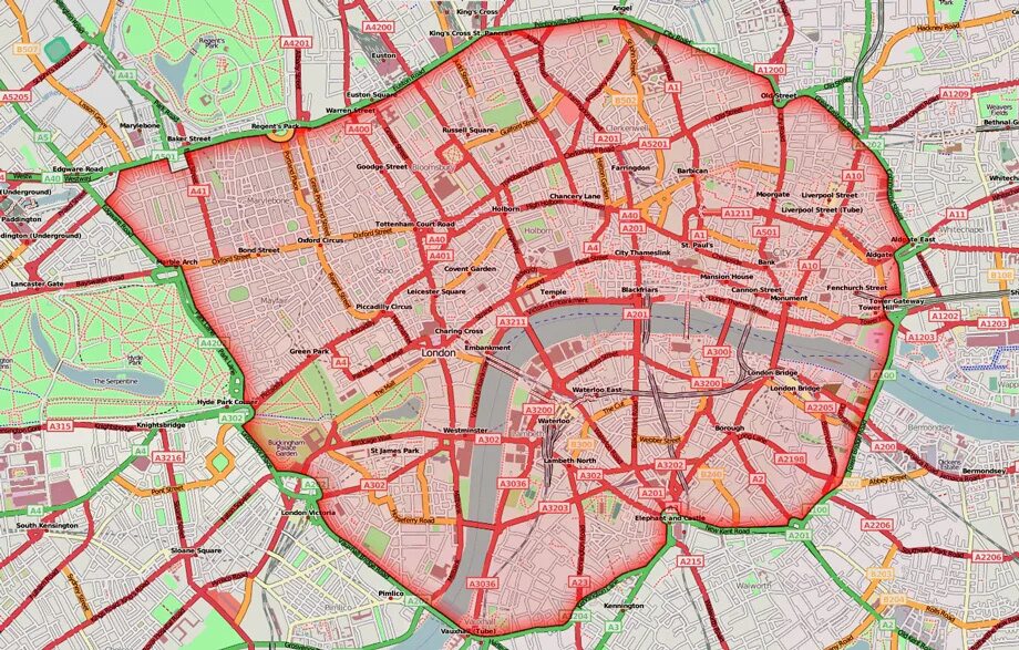 Зоны Лондона. Плата за въезд в центр Лондона. Въезд в центре Лондона. Платная зона Лондона.