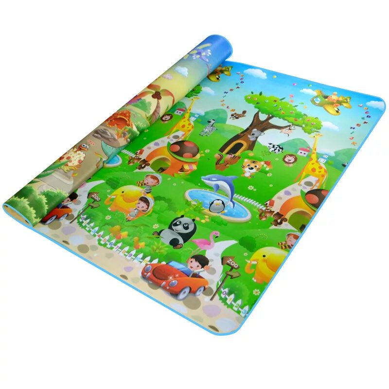 коврик для ползания двусторонний, 200*180см "полянка" (кнпд18202). коврик для ползания двусторонний, 200*180см "полянка" (кнпд18202). детский коврик непромокаемый. складной детский термоковрик 180х200. коврик детский напольный для ползания.