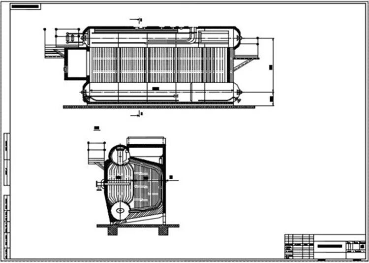 Котел де 10 14 чертеж компас Паровой котел КЕ-10-14С-О(ПТЛ-РПК) (Е-10-1,4Р) / цена / описание / технические х