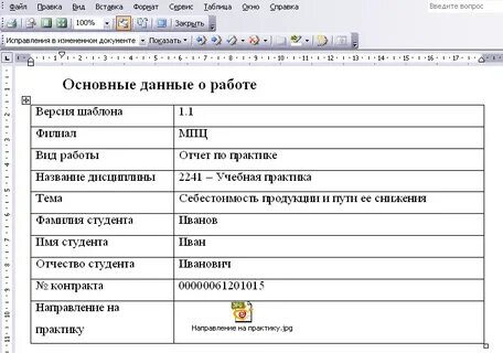Шаблон для практики