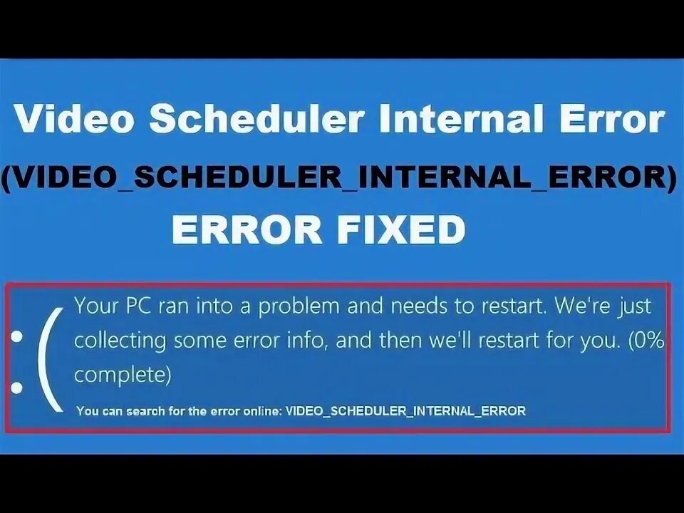 Video scheduler internal. Internal Error (ebpp7000).