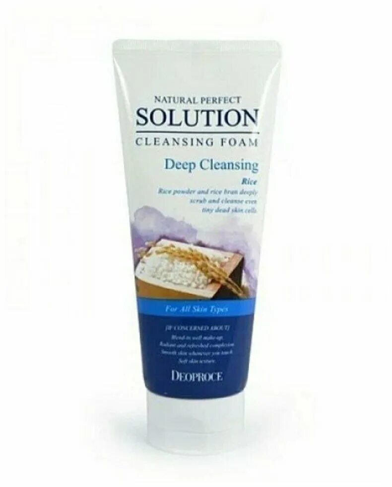 Solution cleansing foam. Пенка natural perfect solution Cleansing Foam Deep Cleansing 170g. ДП пенка для умывания natural perfect solution Cleansing Foam Deep cleaasing 170 мл. Deoproce 170g / пенки для умывания. Пенка с рисом Deoproce.