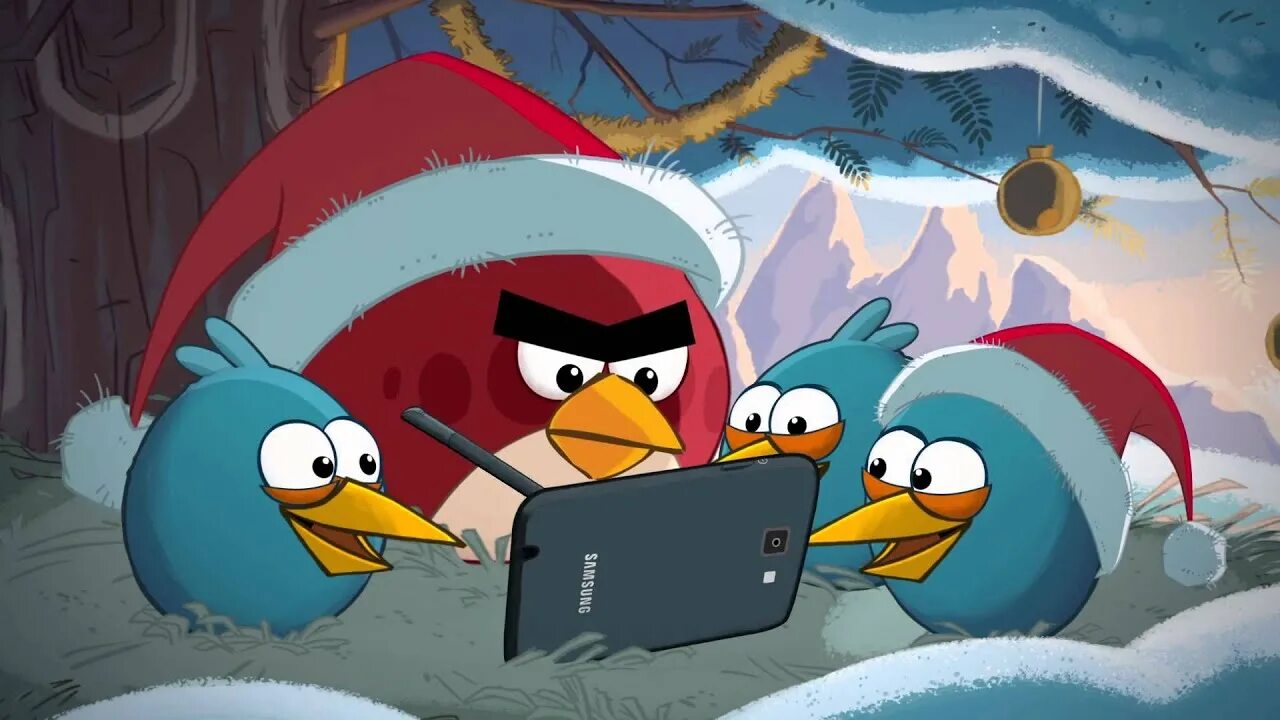 Angry birds новая. Смартфон Samsung Angry Birds. Энгри бердз зима. Энгри бердз новый год. Птички Angry Birds.