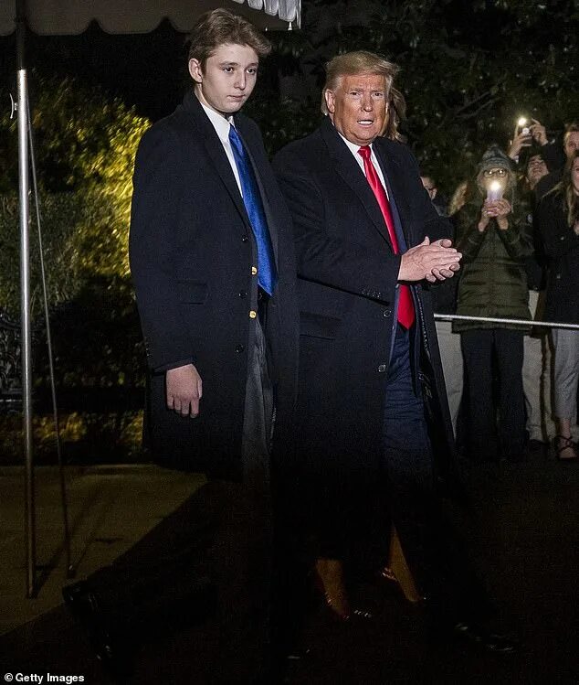 Barron Trump, 16, Towers Over Donald, Melania & His Siblings At Ivana’s Funeral 