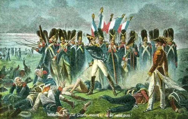 Гвардия умирает но не сдается. Пьер камбронн ватерлоо. Последний гренадер ватерлоо. Гвардия наполеона ватерлоо. Гвардия погибает но не сдается.