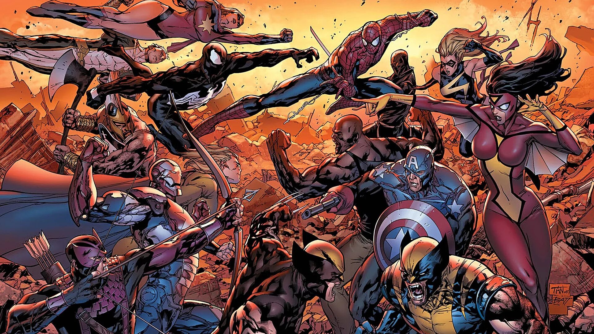 Комикс люди икс мстители. Marvel comics. герой. росомаха мстители. человек паук и росомаха.