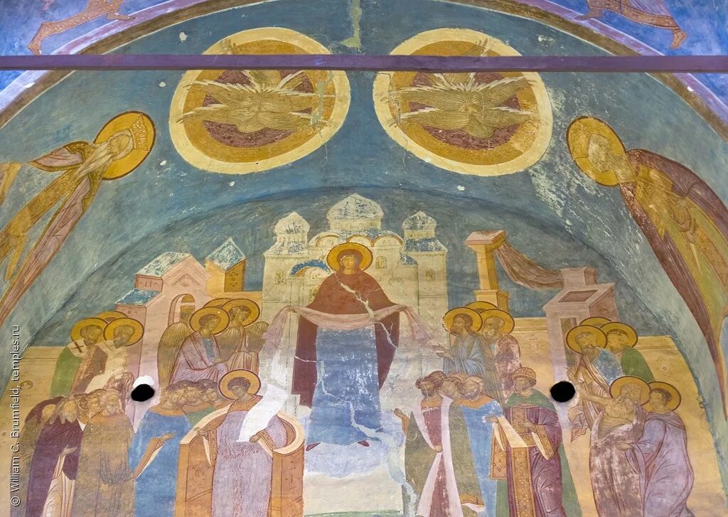 покров богоматери фреска. покров богородицы дионисий. покров фрески. покров пресвятой богородицы дионисий. дионисий покров богородицы век.