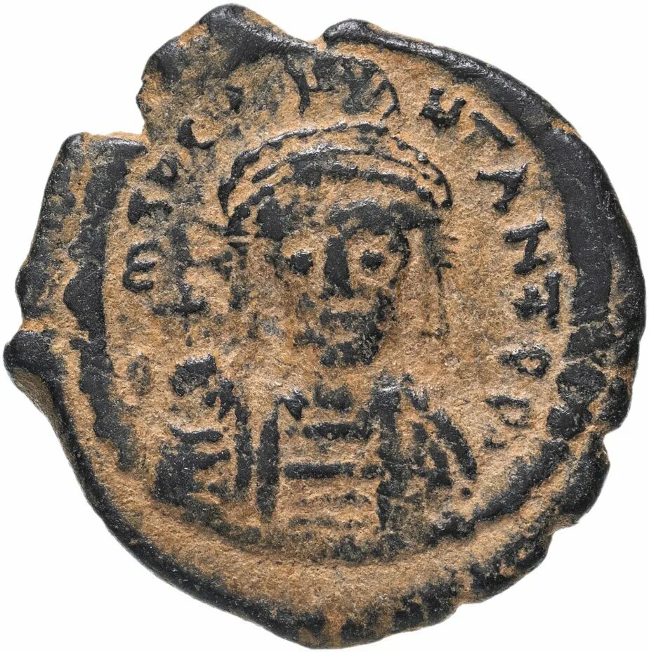 Монета фоллис Византия. Бронзовая монета византии