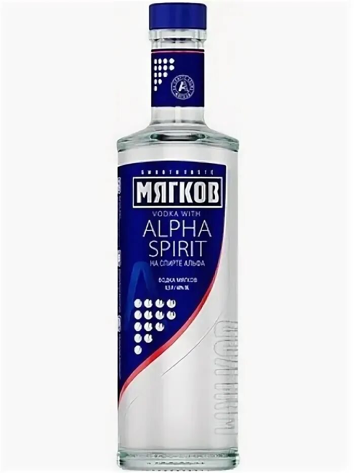 Водка Мягков Альфа цена 0,5 л 546 руб., купить Мягков Альфа в Москве, магазин Де