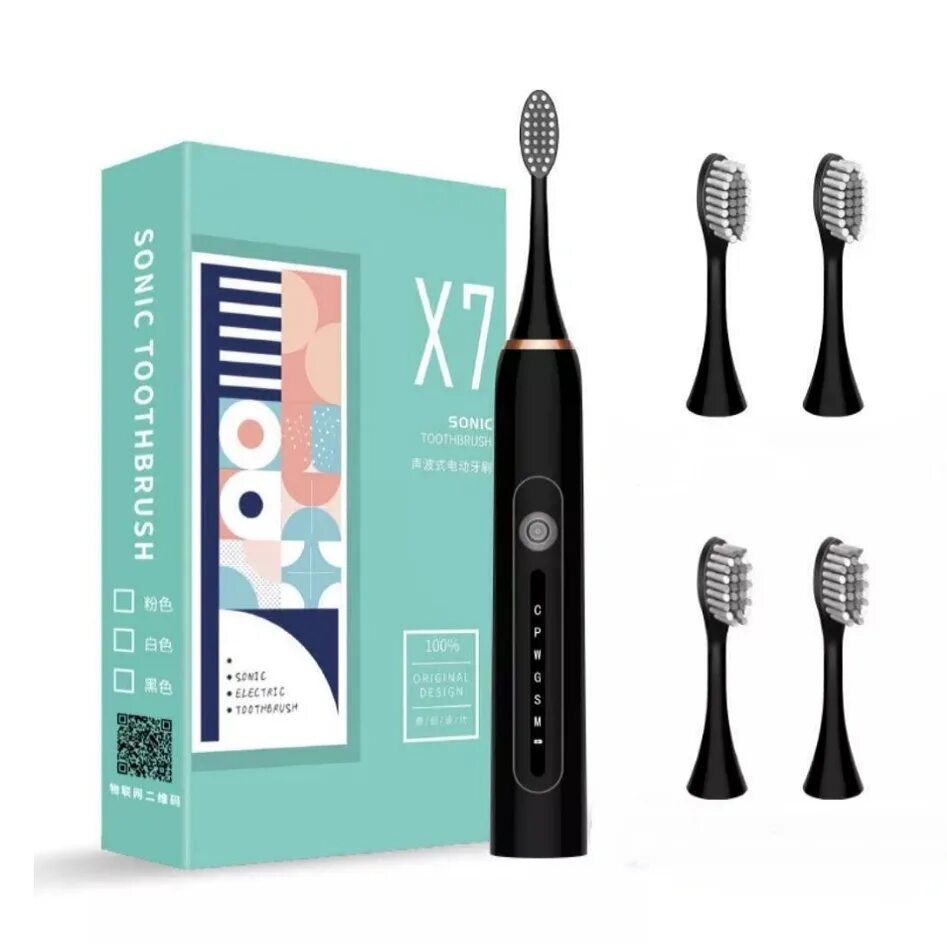 Зубная щетка x7. Электрическая зубная щетка ladial ladial tooth brush , черный. ультразвуковая зубная щетка sonic. sonic toothbrush x7. sonic toothbrush x3 + насадки.