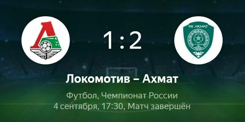 Локомотив Ахмат. Чемпионат России – Локомотив. Локомотив Ахмат 4 сентября. ФК Локомотив - Ахмат 1-2.