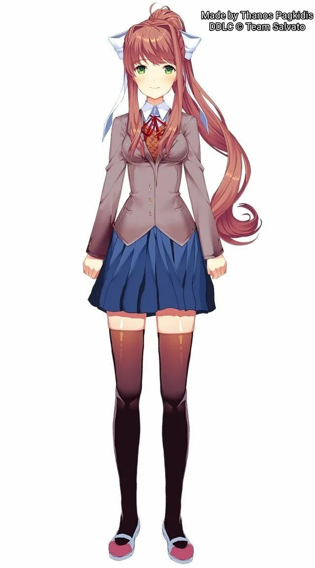 Моники персонажи. Новелла ддлк. Monica ddlc. Нацуки ддлк. Ddlc sayori.