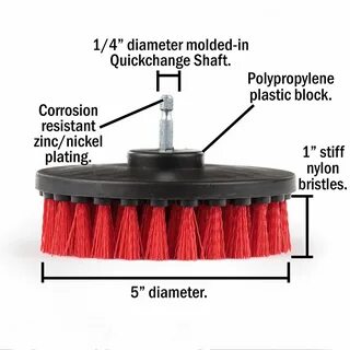 6 Piece Drill Brush Attachments: 5 inch Drill Brushes & Scouring Pads & Suction 