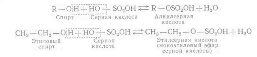 Взаимодействие этанола и серной кислоты