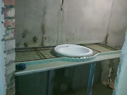 Столешница гипсокартон в ванной