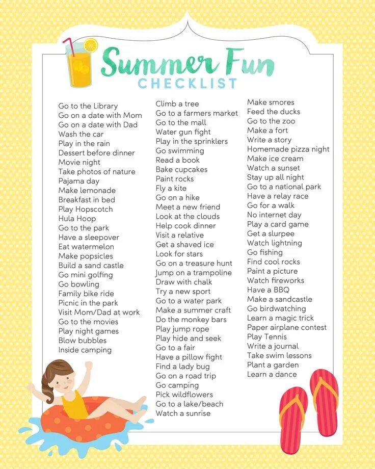 Activities list. Игры летом список. summer fun list. список развлечений на лето для детей. summer checklist.