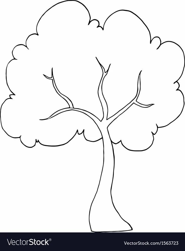 Cartoon tree vector image on VectorStock Cartoon trees, Tree drawing, Horse colo